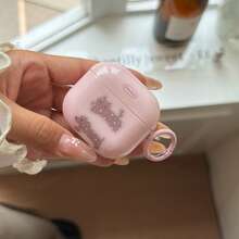 Ốp tai nghe hình ngôi sao hồng, mèo, chó hoạt hình dễ thương có dây đeo, tương thích với Pro 3, New Pro 2, ốp bảo vệ Pro, Pro 4 Minimalist, ốp tai nghe cá nhân hóa thế hệ 1/2 dành cho nữ - Hồng - Xem 2