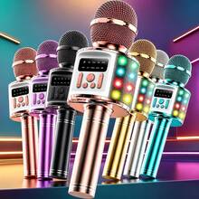 1pc Bluetooth Karaoke Microphone With Light, Wireless Microphone, Perfect Gift For Girls And Boys - View 2