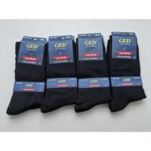 [Spain GED] Men's 100% Cotton Dress Socks, Fine Cotton, Sweat-Absorbing And Breathable Business Black Socks, Sizes 40-46. The Ultimate Comfort Of Pure Cotton, A Must-Have Black Cotton Sock For Gentlemen. - Black - View 4