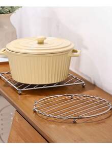 4 piezas Posavasos de acero inoxidable, Tapetes de mesa resistentes al calor para cocina, Almohadillas para tazas, Almohadillas de aislamiento de acero inoxidable, Protección contra quemaduras para la mesa, Adecuado para comedor, cocina, hornear - Plateado - Ver 10