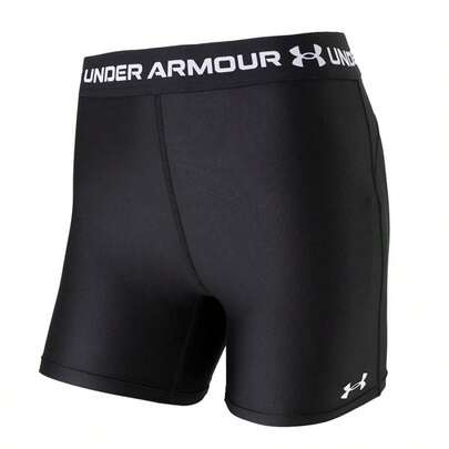 Under Armour 女士 HeatGear Middy 压缩短裤，紧身弹力运动短裤 6012294-008