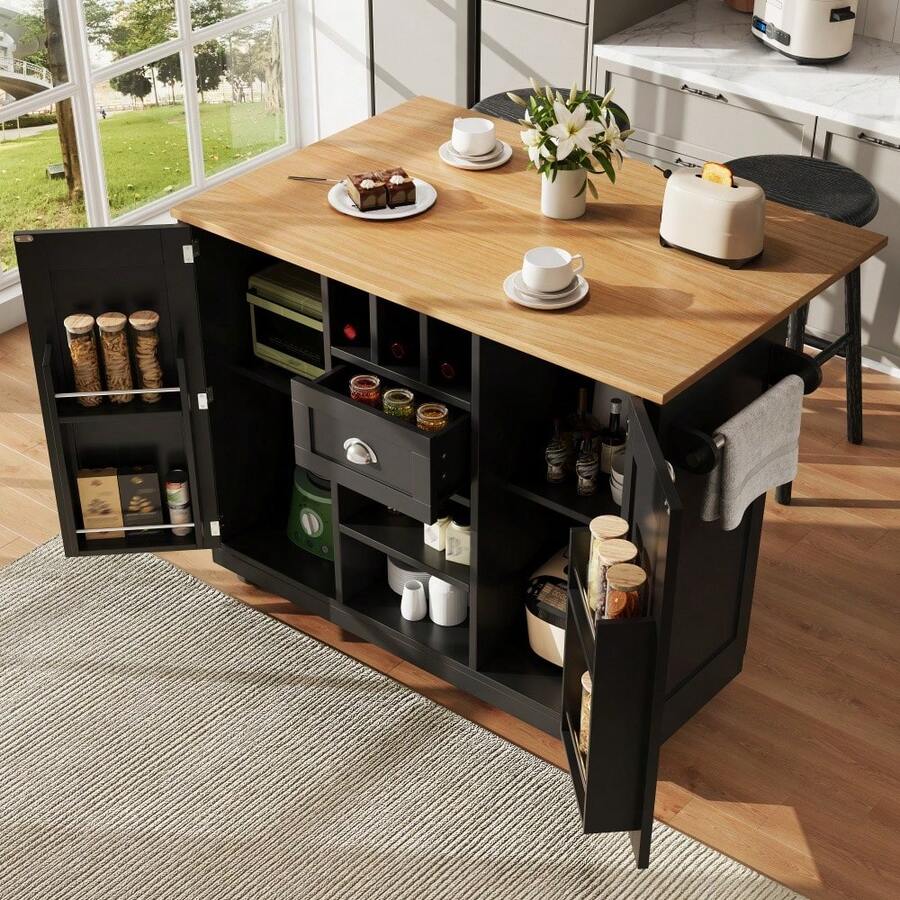 Storage Islands & Carts - Black - View 1