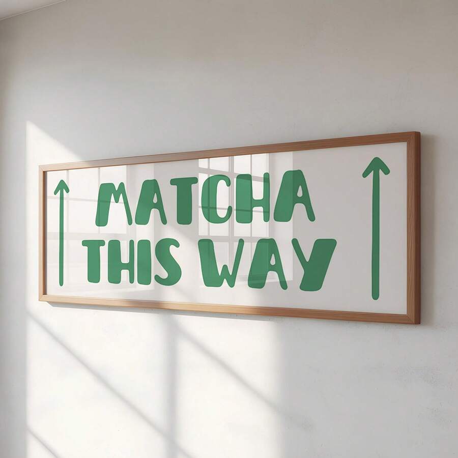 1 buah Poster Tanpa Bingkai "Matcha Road", Dekorasi Koridor Dapur, Spanduk Horizontal, Hadiah Ideal untuk Kamar Asrama, Pesta, Dekorasi Kamar Tidur, Funkyposters - Font - View 1