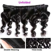 BINF Brazilian Human Hair Bundles 1pc Loose Wave Natural Black Virgin Human Hair Bundles Extension 8-30Inch Weave Bundles For Women - Natural Black - Xem 4