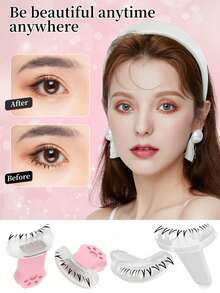 2pcs Silicone Eyelash Stamp Set (1 Left, 1 Right, Designed For Lower Lashes) - Eyelash Stamp, Eyeliner Stamp, Eyelash Decoration Practice Tool, Eyelash Sticker, Lower Lash Silicone Assist Tool, Handmade V-Shape False Eyelashes - Multicolor - View 5