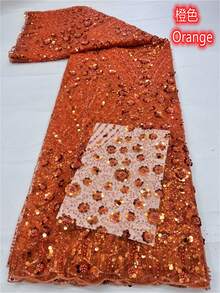 Tela de encaje floral 3D blanca y azul africana hecha a mano de alta calidad 2026, con bordado de lentejuelas, adecuada para fiestas y bodas, 5 yardas/1 pieza, rojo - A - Ver 21
