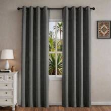 1 Piece Thermal Blackout Curtain 135x225 Cm, Total Light And UV Ray Blocking, Noise And Temperature Insulation, Ideal For Bedroom, Living Room Or TV Room - 灰色 - 查看 10