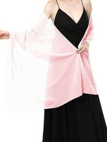High Quality Solid Color Chiffon Shawl, Suitable For Evening Gowns, Bridesmaids Dresses, Wedding Gowns, Party Outfits, Convertible To Scarf - Pink - View 2