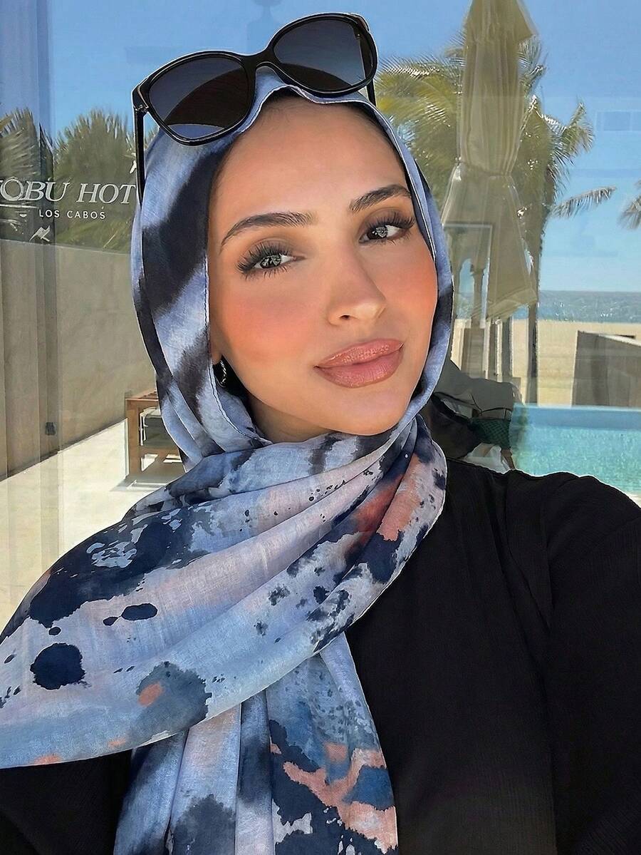 1 Peça Lenço Hijab Feminino Boêmio Aquarela, Adequado para Uso Diário, Acessórios, Férias