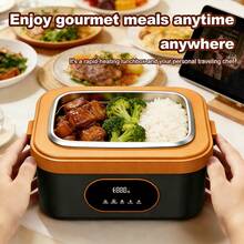 Smart Timed Heating Lunch Box With Wireless Charging, 5-Side Heating Technology, Water-Free Self-Heating Insulated Food Container For Adults - UK Plug(220-240V) - View 4