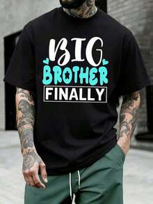 Big Finally Graphic-Shirt% Cotton Loose Fit Breathable Street Hop Unique Graphic Print - Black - View 1