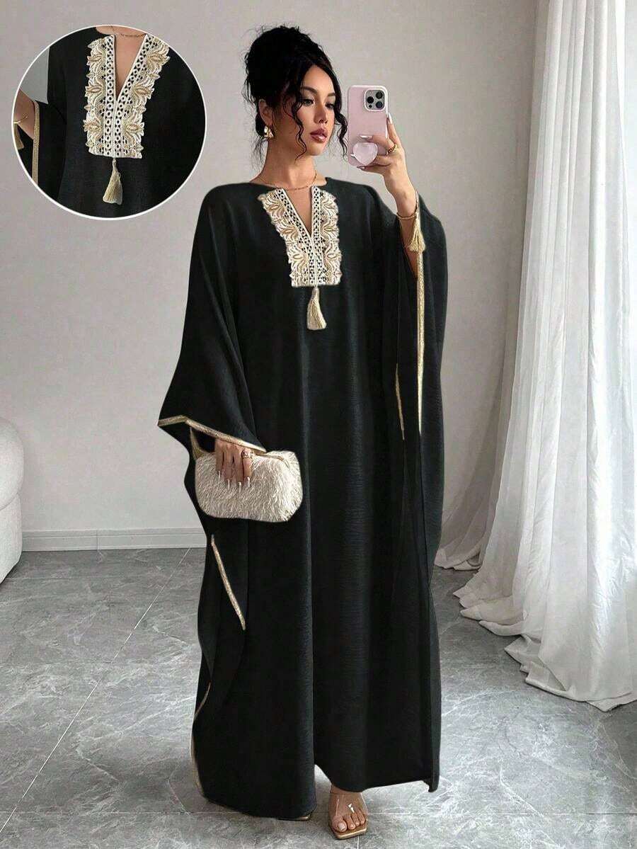 Women's Solid Color Long Dress, Fashion And Suitable For Summer - Black - View 1