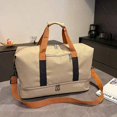 Wet & Dry Separation Lightweight Large Capacity Handbag, Portable Travel Bag, Business Trip Shoulder Bag For Women