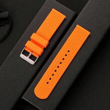 Men Tire Texture Watch Band 18mm 20mm 22mm 24mm Quick Release Spring Bar Waterproof Replacement Silicone Watch Strap - Mouldless - View 29