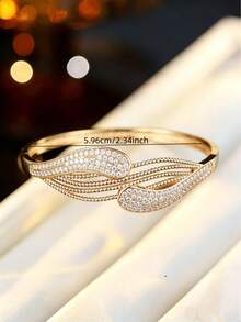 1 pieza Pulsera curva multicapa de lujo, accesorio elegante de diseño exclusivo, regalo recomendado para la novia - pulsera - Ver 4