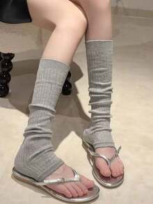 4 đôi tất cổ ngắn kiểu ballet mùa xuân/hè, tất cao đến đầu gối đa năng dành cho nữ. - Nhiều màu - Xem 4
