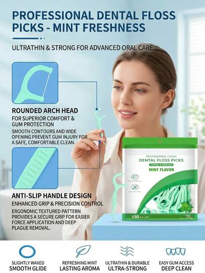 Cure-dents à fil dentaire, Cure-dents jetables, Outil de nettoyage des dents, Fil dentaire ciré à la menthe, Brossette interdentaire, Détartrant, Soin des gencives, Fraîcheur de l'haleine, Kit d'hygiène portable de voyage, Soins dentaires quotidiens, Utilisation à domicile, Facile à utiliser, Nettoyage en douceur, Accessoires de soins dentaires