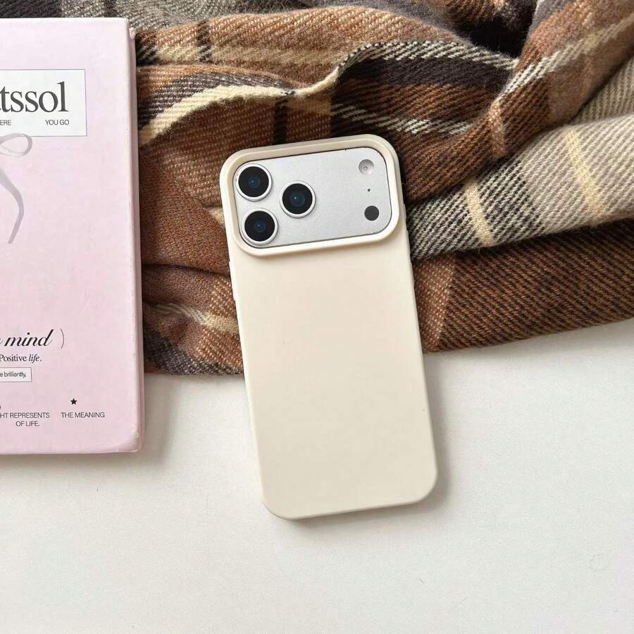 Ốp lưng điện thoại silicon lỏng dày 2.0mm tương thích với Apple 16 15 14 13 12 11Pro Max, bảo vệ toàn diện. - Màu be - Xem 1