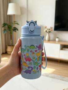 1pc 500ml Cute Children's Water Bottle With Straw, Portable For Outdoor/School Use, Best Gift For Kids - Multicolor - View 6