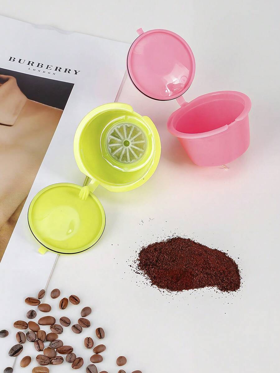 1/2/3/5/10 PIEZAS Cápsulas de café reutilizables verdes compatibles con recarga - Ahorre dinero y reduzca los residuos con un diseño fácil de rellenar - Verde - Ver 1