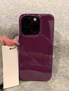 極簡復古葡萄紫磁吸無線充電掛繩透明邊框手機殼，適用於 iPhone 17 Pro Max 17 Pro 16 Pro Max 15 14 13 12 Pro Max 14 15 16 Plus 11 17 素色防震保護套 - 紫色 - 查看 3