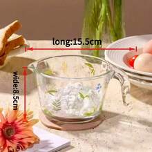 Cốc thủy tinh đong có cân, quai xách, chịu nhiệt, cốc đựng sữa, tô nướng và trộn - Nhiều màu - Xem 9