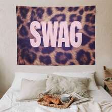Leopard Print Pink SWAG Slogan Wall Tapestry, Y2K Street Style Wall Hanging For Bedroom Dorm, Perfect Gift For Teens & Streetwear Lovers,Room Decor,Tapestry,Flags,Tapestry For Bedroom,Living Room Deccor,Wall Deocr,Tapestry, Wall Tapestry, Wall Hanging, Boho Tapestry, Wall Decor, Wall Art, Bohemian Tapestry, Mandala Tapestry, Floral Tapestry, Vintage Tapestry, Bedroom Tapestry, Living Room Tapestry, Aesthetic Tapestry, Rustic Tapestry, Farmhouse Tapestry, Nature Tapestry, Fabric Wall Hanging, Art Tapestry, Lightweight Tapestry, Decorative Tapestry,Pink Leopard Aesthetic Hanging, Y2k Streetwear Wall Cloth, Teen Girl Dorm Room Decor, Slogan Graphic Tapestry, Casual Fashion Gift Backdrop - Multicolor - View 6