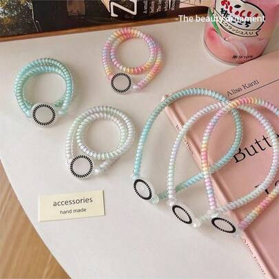 Elegante accesorio para el cabello y pulsera de doble uso, nueva liga para el cabello de alambre de teléfono, moda