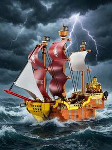 这款豪华的1427片迷你积木游戏，是一款有趣的成人玩具，可以缓解压力和焦虑，是一款充满想象力的海盗船模型拼装拼图，是完美的生日礼物，一套精致的安娜女王号船模型拼装套装（含贴纸）。 - 彩色 - 查看 14