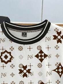 Camiseta de corte recto de talla estándar para hombre - Blanco y Negro - Ver 4