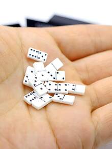 1 Set Mini Domino Model With Storage Box, Miniature Black Domino Boxed Model, 28pcs Mini Realistic Domino Tiles, Model House Collection Accessories - Miniature Dominoes - View 5