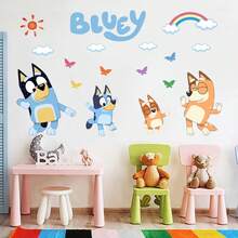 Bluey 3D 破墙 Bluey 一家墙贴，可移除乙烯基 Bluey 和 Bingo 一家墙贴，创意洞景墙贴，卧室装饰，即撕即贴卡通家居装饰，房间和浴室墙贴 - 多色多款 - 查看 11