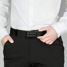 男士编织自动扣休闲装饰腰带，可调节舒适，商务休闲风格，黑棕色 - 高品质礼物，适合圣诞节、生日、父亲节，专业配饰，时尚百搭 - 彩色 - 查看 7