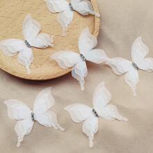 3D Butterflies, 30 Pieces Organza Fabric Translucent Chiffon Butterfly, Decorative Butterflies For DIY Decoration, Scrapbooking, Luggage, Wall And Window Hair Clip Decoration - 30pcs - View 1