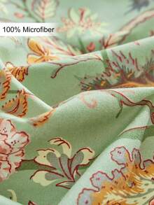 1pc Green Vine & Floral Print Polyester Pillowcase, Vintage American Farmhouse Style Decorative Throw Pillow Cover For Sofa, Bed, All Seasons, Soft & Breathable, Machine Washable, No Filling Included - Green - View 5