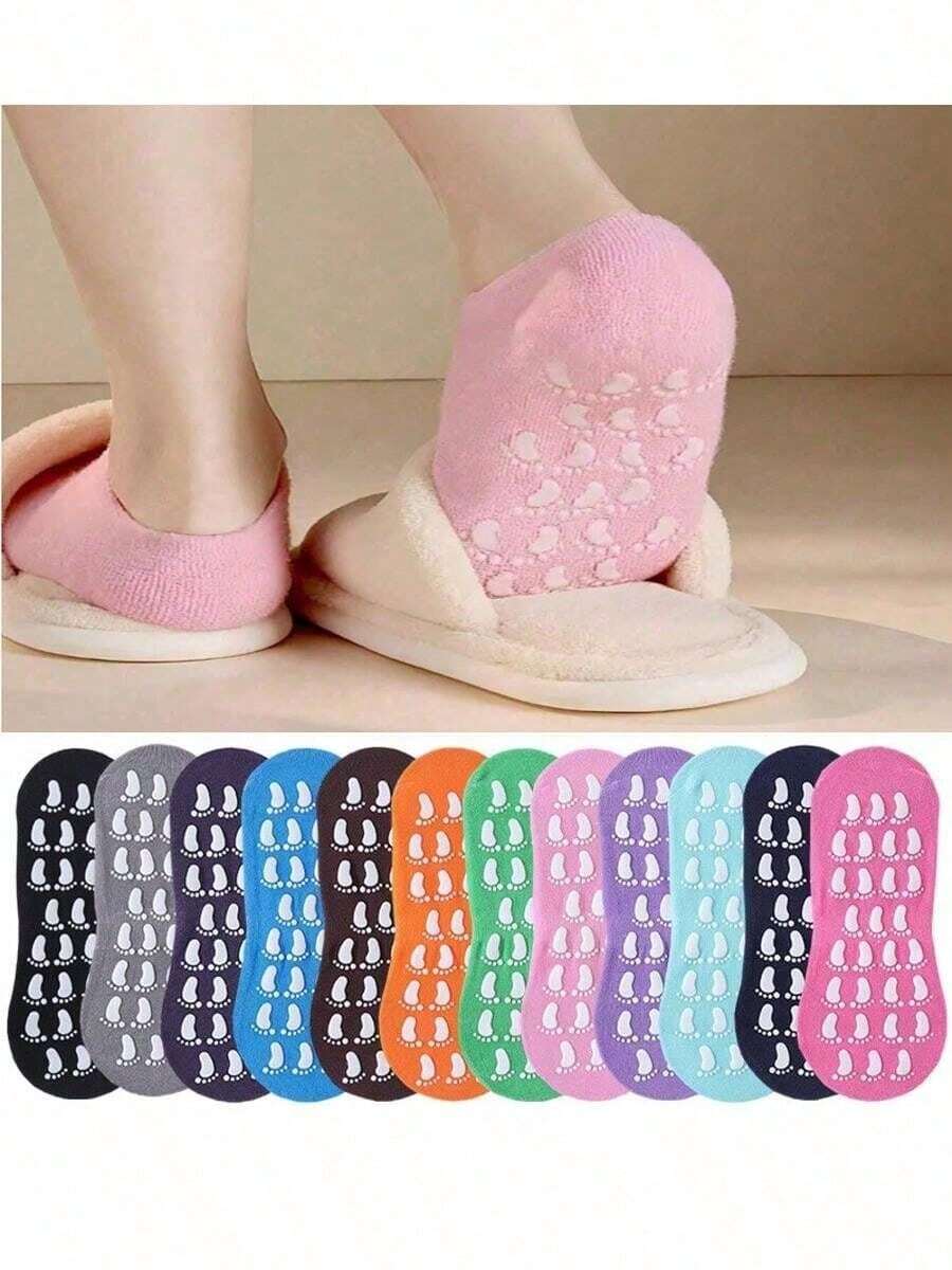 保湿袜,防滑凝胶袜,女士保湿SPA袜,柔软凝胶睡眠袜。高弹力,可重复使用,芦荟精华SPA袜,夜间保湿,防滑凝胶鞋跟和鞋头设计,适合男女干燥粗糙肌肤,居家足部护理 - 均碼 - 查看 1