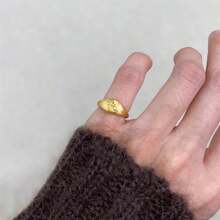 Women's Retro Minimalist Star Zirconia Inlaid 18K Gold Plated Open Ring - Gold - View 4
