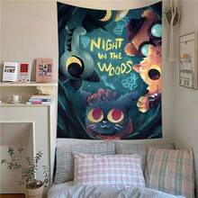Night In The Woods Classic Anime Printed Large Wall Tapestry Hanging Tarot Hippie Wall Rugs Dorm Cheap Hippie Wall Hanging - 圖2 - 查看 1