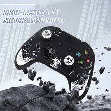 Ốp bảo vệ tay cầm chơi game họa tiết chuyển màu đen trắng, tương thích với tay cầm One, RALAN 1 Bộ bảo vệ tay cầm + 6 nắp bọc ngón cái tùy chỉnh - Xem 5