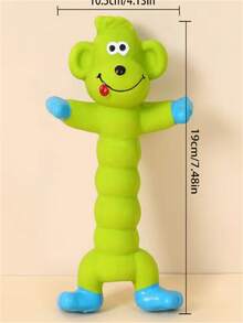 Monkey Hippo Shaped Rubber Pet Teething Toy, Suitable For Small, Medium, And Large Dogs, Bite-Resistant And Wear-Resistant, With Sound Effects - Multicolor - View 11