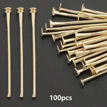 100个20mm/24mm/30mm/40mm/50mm混合尺寸平底别针，适用于DIY手链、串珠、耳钩、珠宝连接器、珠宝制作配件、耳环配件 - 平底針 - 查看 26