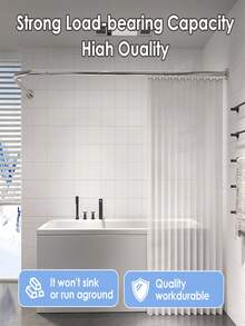 L-Shaped/Curved Curtain Rod, Stainless Steel, Reinforced, Thickened, No Drilling Required, Won't Damage Walls, Indoor Decor, Easy Installation, Suitable For Multiple Scenarios, Stable, Non-Slip, Adjustable, High Load-Bearing Capacity - LLg-4 - View 2