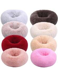 Soft & Comfortable Round Pet Bed, With Warm Plush Nest And Skin-Friendly Surface, Cozy & Quiet Sleep Bed, Light Brown Color Matches Home Decor, Non-Slip Bottom Washable, Suitable For Cats, Small/Medium/Large Dogs, Puppies And Kittens, Ideal Indoor Sleep Bed For Winter - Mocha Brown - View 7
