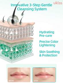 ukiss Bộ tẩy lông môi dịu nhẹ 20g+30g+35ml, 1 gel lô hội (lót & dưỡng sau tẩy) + 1 bột tẩy + 1 kem (trộn để dùng), làm sáng lông môi nhẹ nhàng, mịn màng không đốm đen, không đau, làm dịu và bảo vệ da - 20g + 30g + 35ml - Xem 3