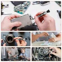 115-In-1 Magnetic Repair Tool Kit, Precision Screwdriver Set, Anti-Slip Portable Tool Set, Ergonomic Handle, For Phones, Laptops, Watches, Electronics, Chrome Vanadium Steel, Silver Gray, Shockproof - 查看 7