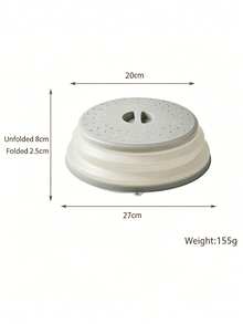 3 piezas Protector contra salpicaduras para microondas, tamaño grande con asa - 8.5 pulgadas X 2.5 pulgadas Tapa plegable de silicona ventilada para salpicaduras - Tapa para plato y tazón de microondas Accesorio de preparación de cocina - Multicolor - Ver 14