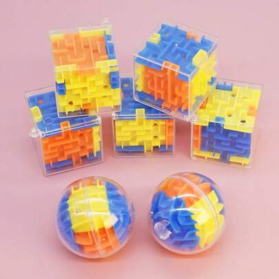 10个3D迷宫，迷你魔法迷宫球，球形和立方体，弹珠迷宫游戏，生日礼物