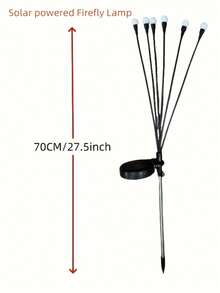 1 đèn LED hình đom đóm năng lượng mặt trời 10 bóng, ánh sáng trắng ấm, kèm pin Ni-MH AA 600mAh, 1 bộ đèn cắm đất trang trí sân vườn ngoài trời. - đom đóm - Xem 5