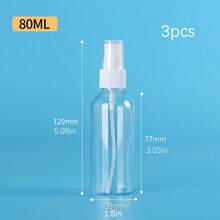3个可重复使用的透明PET塑料喷雾瓶，香水喷雾器，爽肤水/喷雾器，迷你喷雾器，高压连续细雾，多种尺寸可选，适用于旅行、酒店、化妆品样品、美容产品、沙龙、旅行必备品 - 白色 - 查看 9