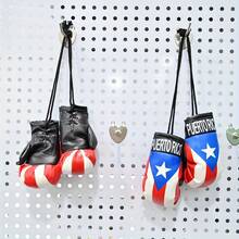 1pcsPU Leather Mini Boxing Glove Pendant, Puerto Rico Flag Design Car Interior Decoration, Suitable For Decorating Rearview Mirrors Of Trucks, SUVs - A - View 6